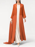 Burnt Orange Open Abaya