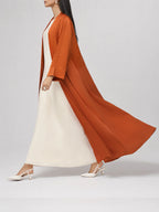 Burnt Orange Open Abaya