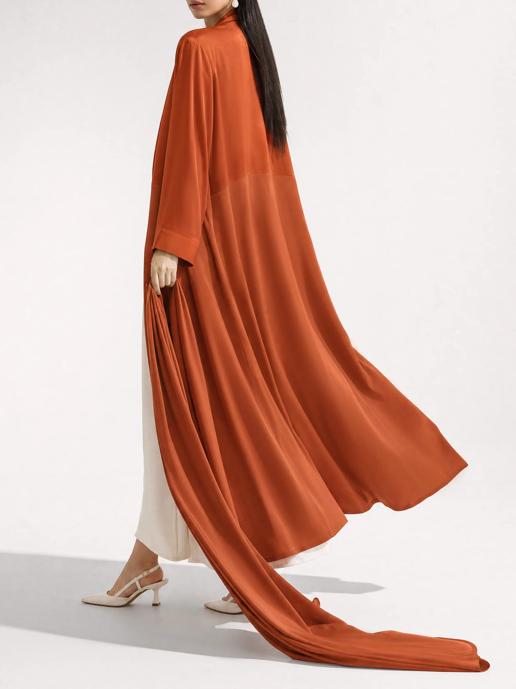 Burnt Orange Open Abaya