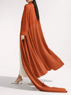 Burnt Orange Open Abaya
