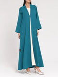 Teal Flow Open Abaya