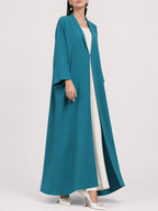Teal Flow Open Abaya