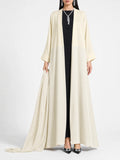 Ivory Drape Open Abaya