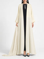 Ivory Drape Open Abaya