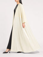 Ivory Drape Open Abaya
