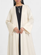 Ivory Drape Open Abaya