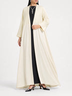 Ivory Drape Open Abaya