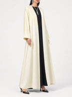 Ivory Drape Open Abaya