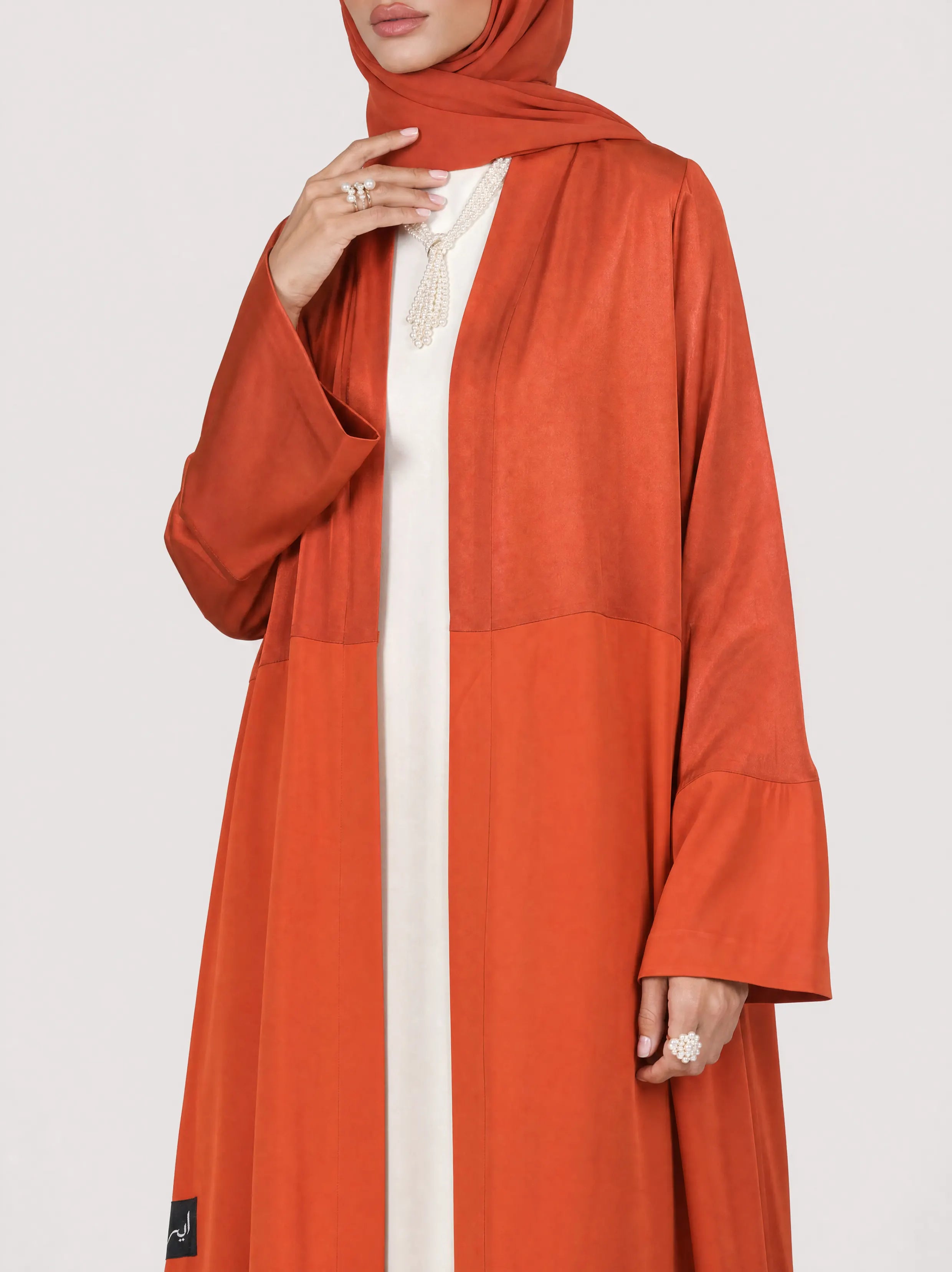 Burnt Orange Open Abaya