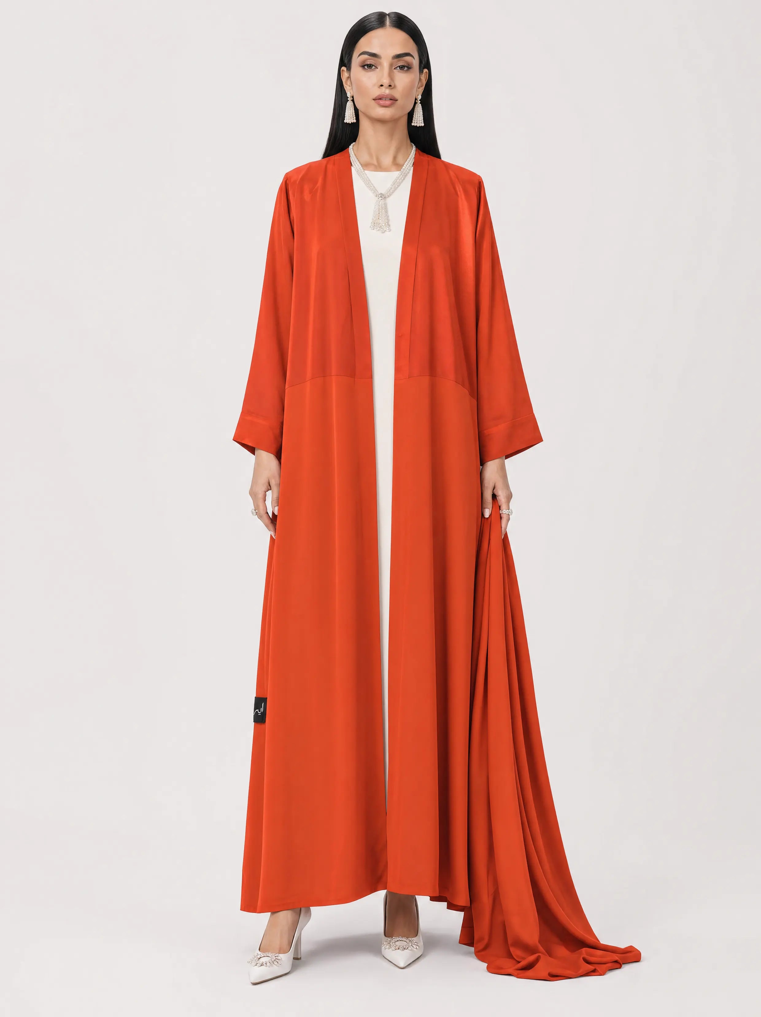 Burnt Orange Open Abaya
