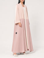 Blush Two-Tone Open Abaya