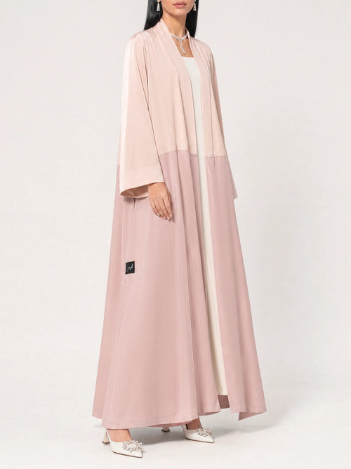 Blush Two-Tone Open Abaya