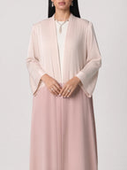 Blush Two-Tone Open Abaya