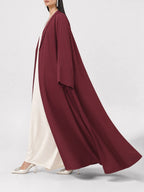 Burgundy Flow Open Abaya